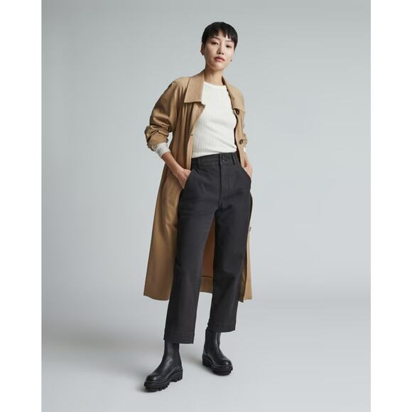 Everlane The Organic Straight-Leg Pant in Black 2 NWT - Picture 1 of 9
